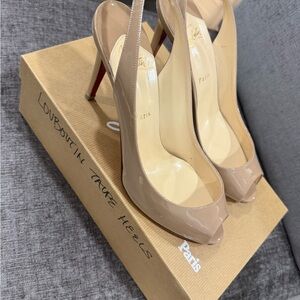 Christian Louboutin Nude Slingback Heels